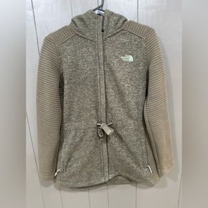 THE NORTH FACE Olive mid length double zipper zip up!